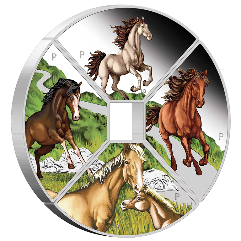 2026 Year of the Horse Quadrant 1oz Silver Proof Coloured Four-Coin Set