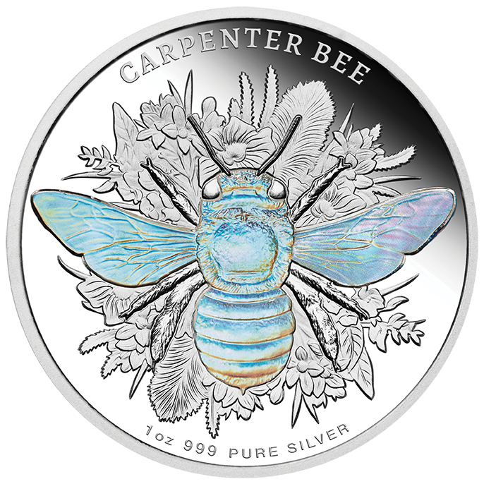 2026 $1 Australian Native Bees - Carpenter Bee 1oz Silver Proof Hologram Coin