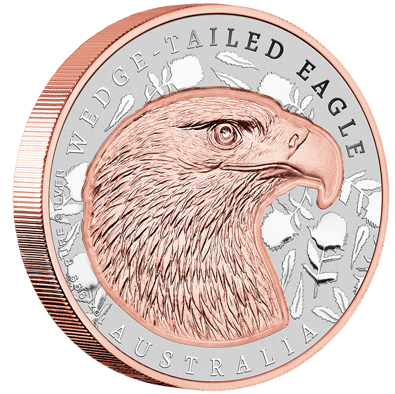2026 $1 Native Impressions Wedge-Tailed Eagle 1oz Rose Gold Gilded Coin