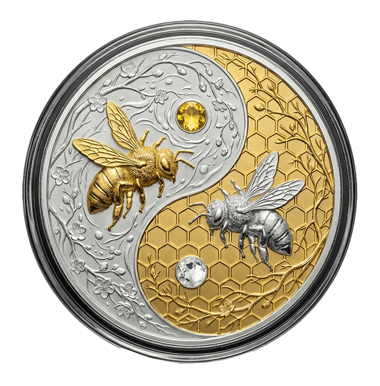 2026 Harmony Bee 5oz .999 Copper with Silver & Gold Gilding