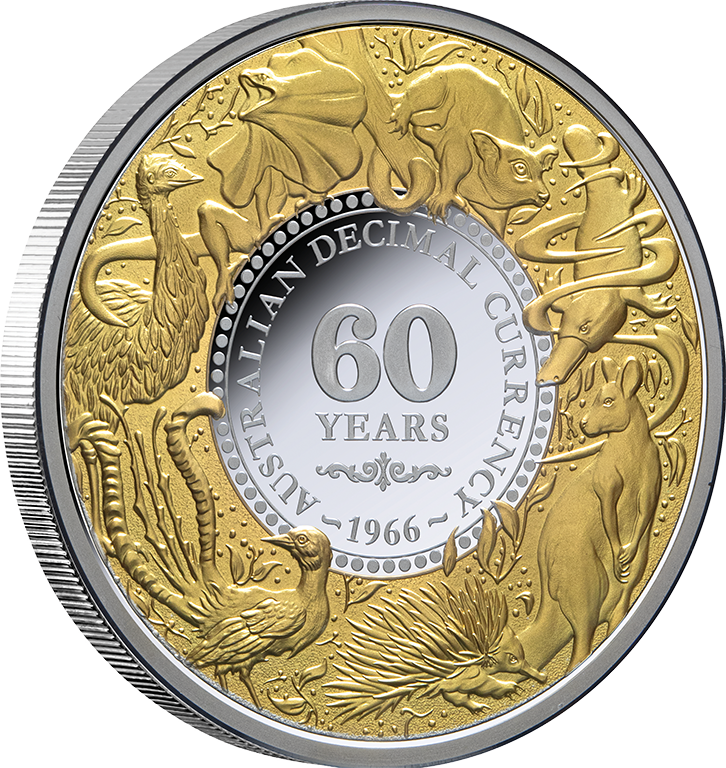 2026 $1 60th Anniversary of Decimal Currency 1oz Gilded Silver Proof Coin