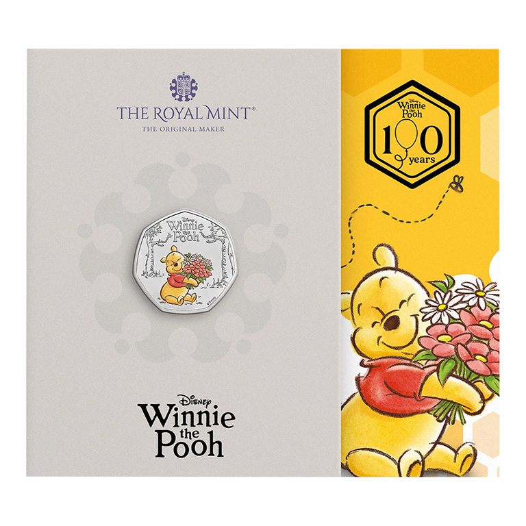 2026 50p 100 Years of Winnie the Pooh Kindness Coloured BUNC Coin