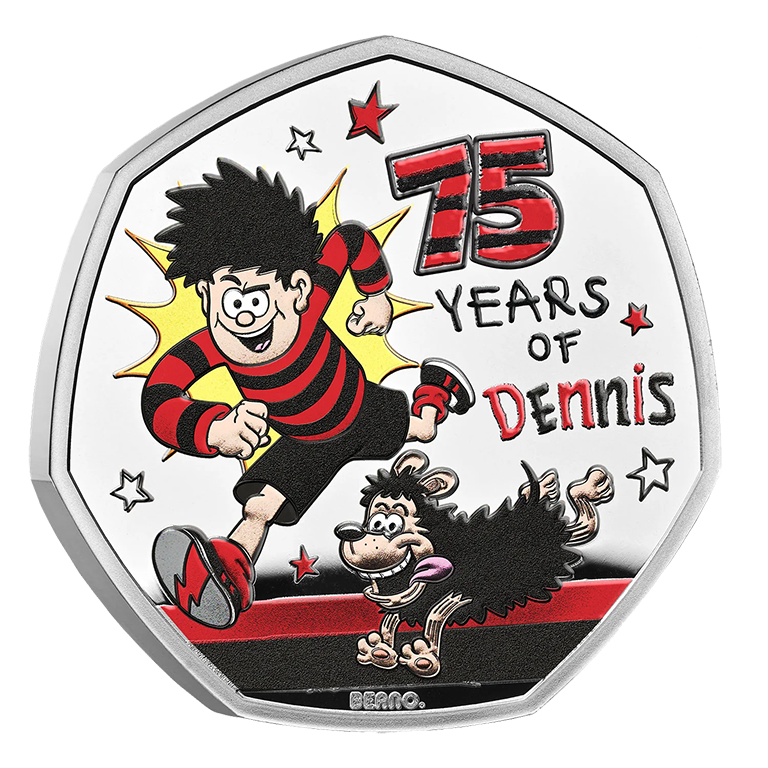 2026 50p 75 Years of Dennis the Menace Coloured Silver Proof Coin
