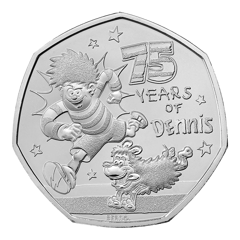 2026 50p 75 Years of Dennis the Menace BUNC Coin