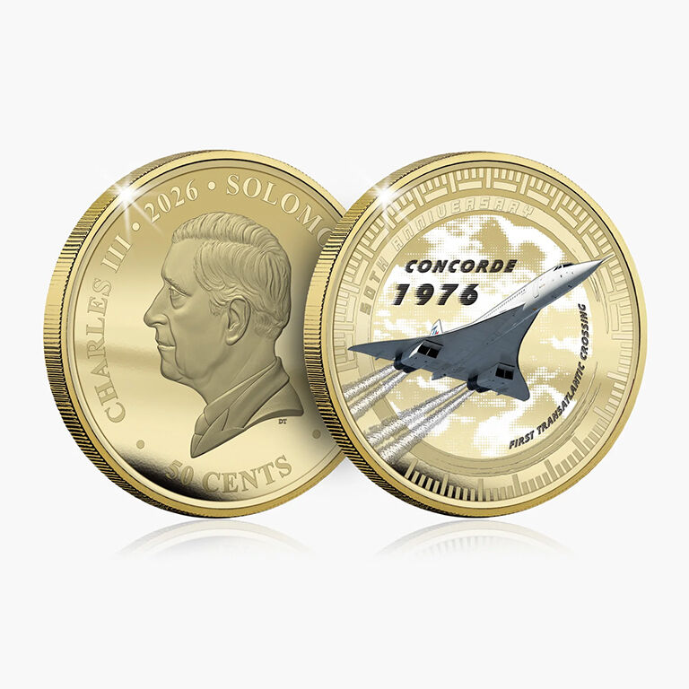 2026 50c Concorde 50th Anniversary Super Size Gold Luxe Edition Coin