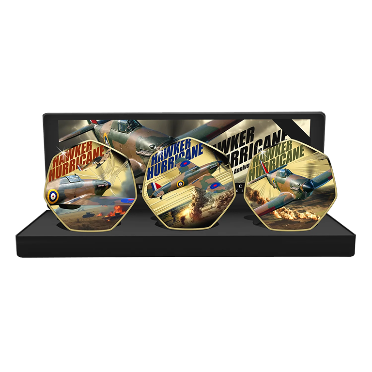 2026 50c Hawker Hurricane 90th Anniversary Limited Edition Gold Plated Bos Set