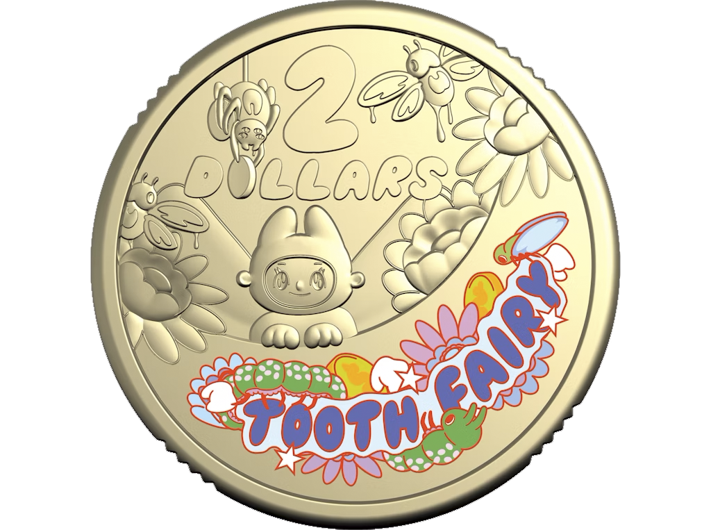 2026 $2 Tooth Fairy Coloured Coin In Card