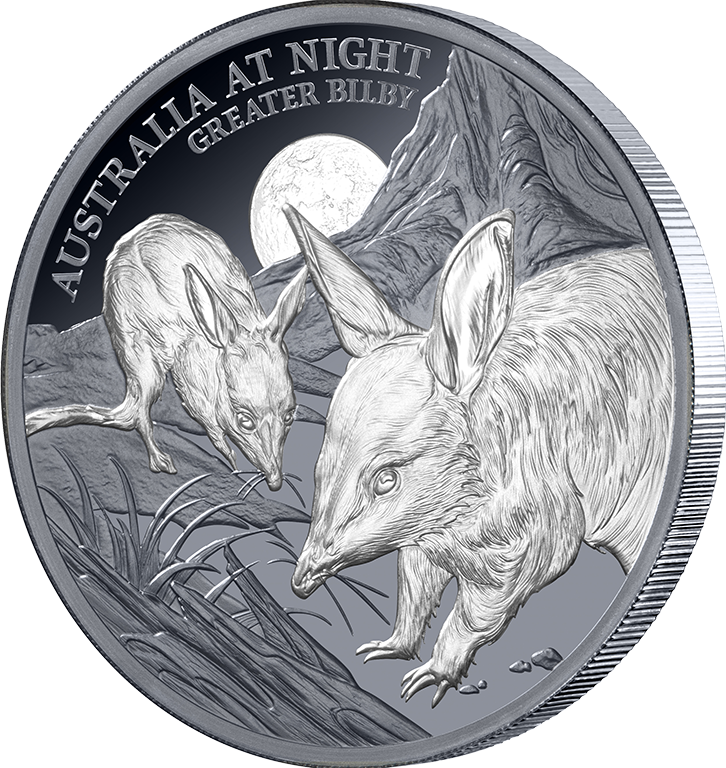 2026 $1 Australia at Night Greater Bilby 1oz Silver Black Proof Coin