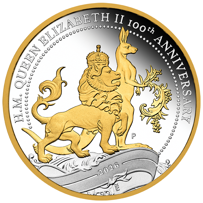 2026 $1 100th Anniversary of QEII Florin 1oz Gilded Silver Proof