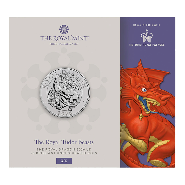 2026 £5 The Royal Tudor Beasts The Royal Dragon BUNC Coin