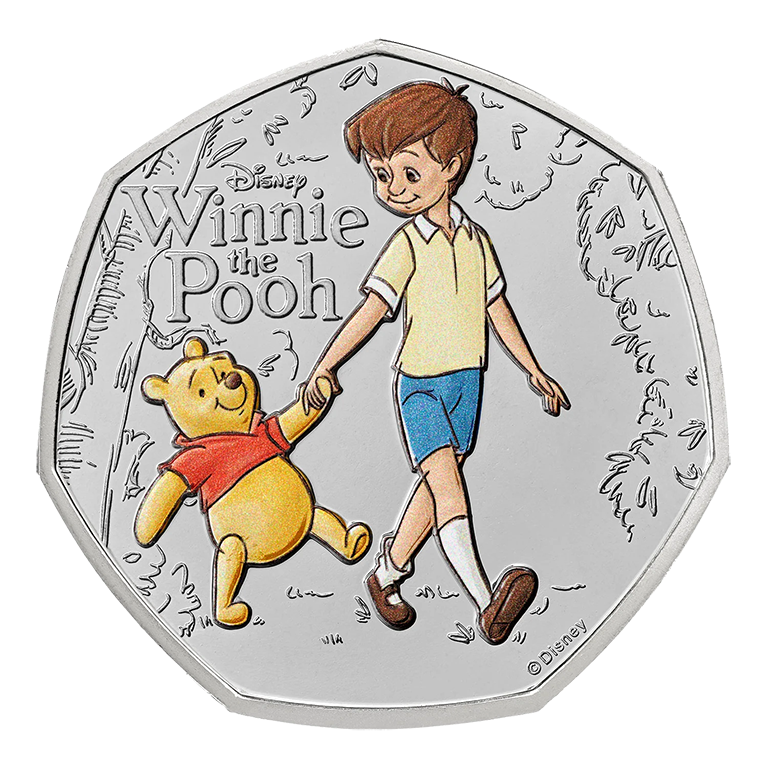 2026 50p 100 Years of Winnie the Pooh Loyalty Coloured BUNC Coin