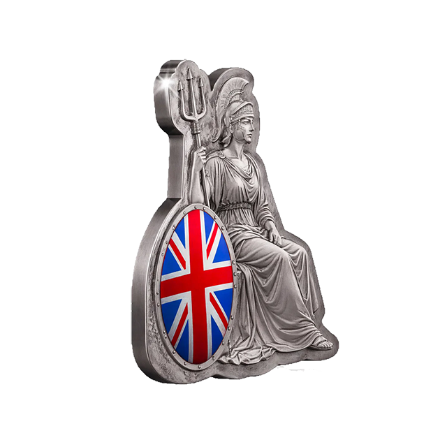 2026 50c Britannia 3D Shaped Silver-Plated Coin
