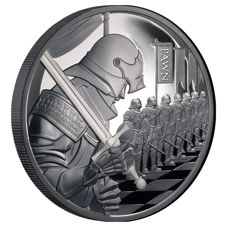 2026 $1 Chess Pawn 1oz Silver Black Proof Coin