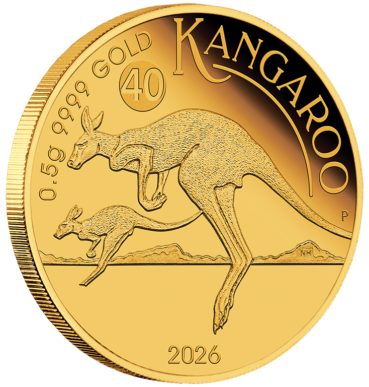 2026 $2 Mini Roo 0.5g Gold Proof Coin in Card