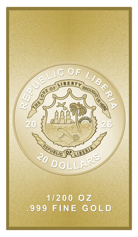 2026 Liberia Lady Luck 1/200 oz Gold Coin