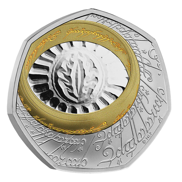 2026 50p Lord of the Rings - The One Ring Coloured Silver Proof Coin