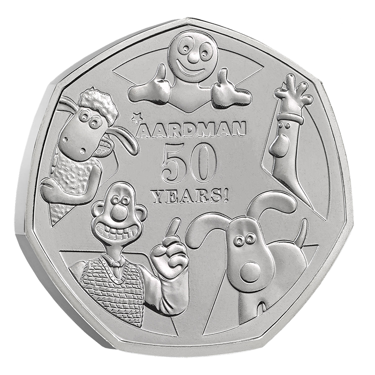 2026 50p 50 Years of Aardman BUNC Coin