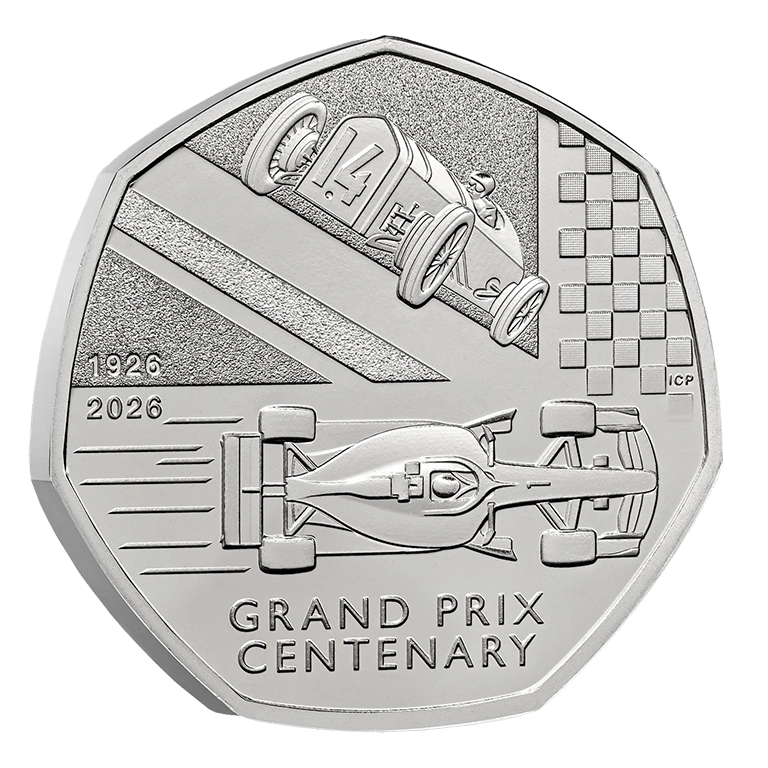 2026 50p 100 Years of the Grand Prix in Britain BUNC Coin