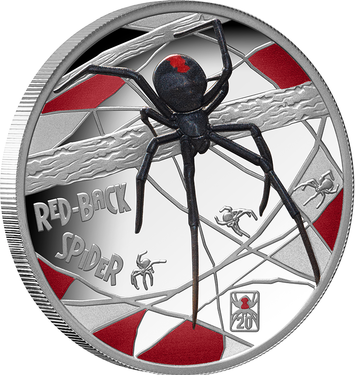 2026 $1 Deadly and Dangerous 20th Anniversary Red-back Spider Silver Proof Coin
