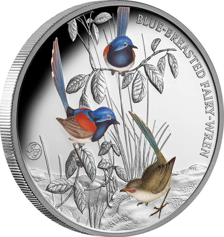 2026 $1 Birds of Australia Blue Breasted Fairy Wren Coloured Silver Proof