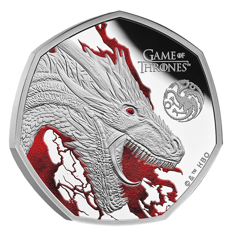 2026 50p Game of Thrones (Fire) Coloured Silver Proof Coin