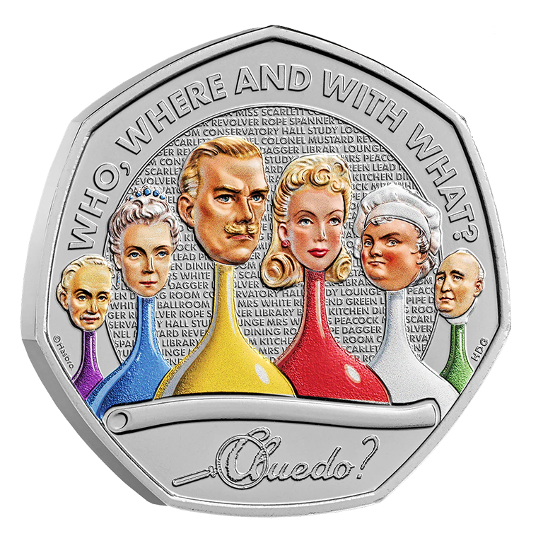 2026 50p Cluedo Coloured BUNC Coin