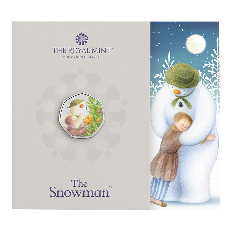2026 50p The Snowman Coloured BUNC Coin