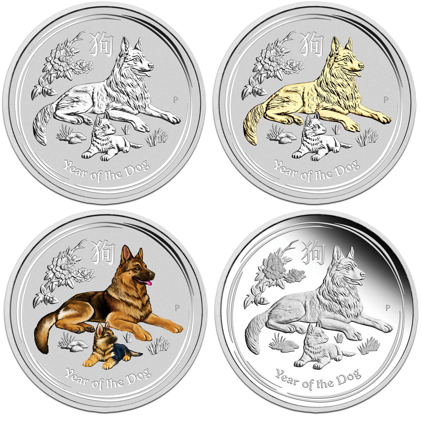 2018 $1 Year Of The Dog 1oz Silver Type Set