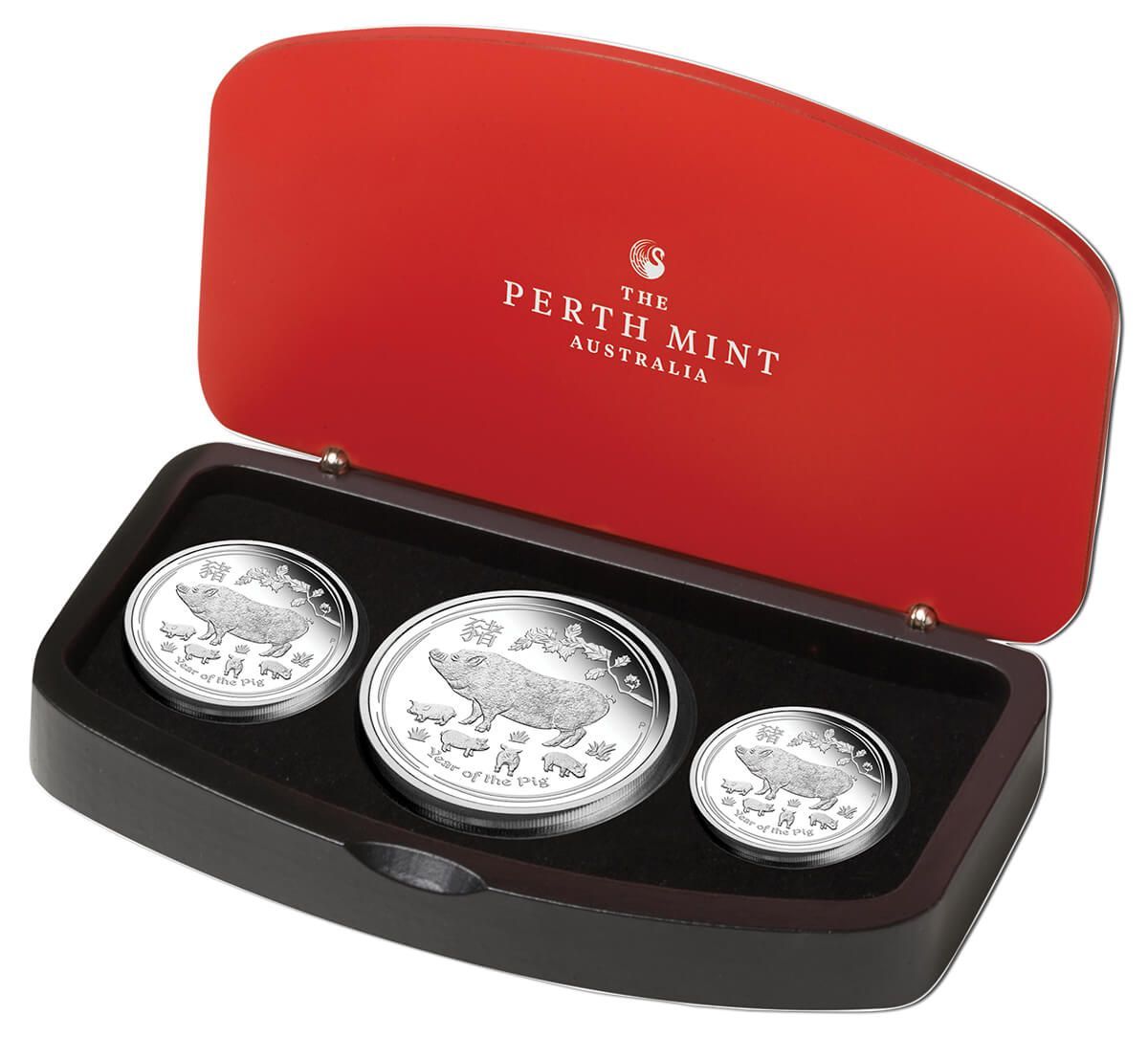 2019 Year Of The Pig Silver Proof 3 Coin Set Comm!    Coinage - 
