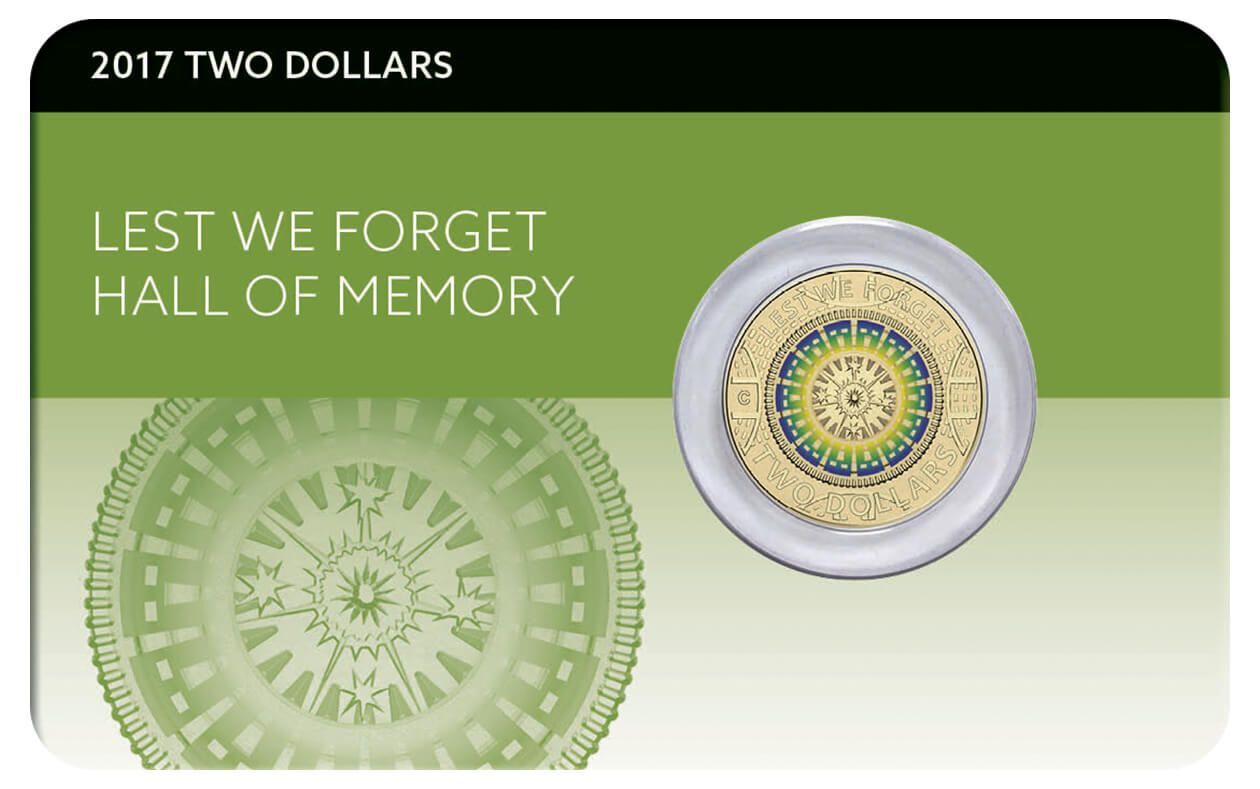 Download 2017 $2 Lest We Forget Hall of Memory Coin Pack - Comm Coinage