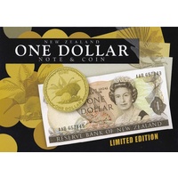 New Zealand One Dollar Note & Coin Folder