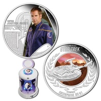 2015 $1 Star Trek - Captain Archer Enterprise NX01 1oz Silver Proof Pair