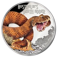 2016 $1 Deadly & Dangerous - Death Adder 1oz Silver Proof