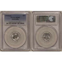 1964 Three Pence MS65