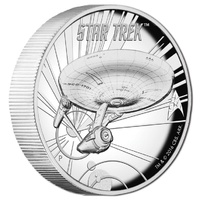 2016 $1 Star Trek Enterprise NCC-1701 High Relief 1oz Silver Proof