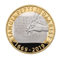 2019 £2 Samuel Pepy's Last Diary Entry Silver Proof