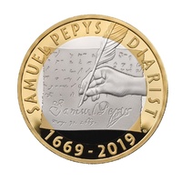 2019 £2 Samuel Pepy's Last Diary Entry Silver Proof