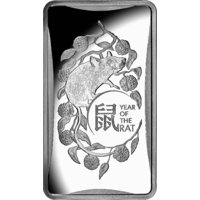 2020 $1 Lunar Year of the Rat 1/2oz Silver Frosted Ingot
