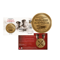 2019 Centenary of the First England to Australian Flight Stamp and Medallion Cover PMC