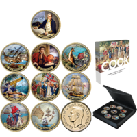 Captain Cook Gold Plated Penny 9 Coin Collection