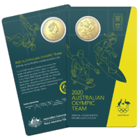 2020 50c Australian Olympic Team Round Gold-Plated UNC