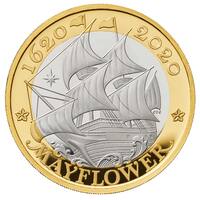 2020 £2 Mayflower Silver Proof Coin