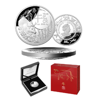 2021 $5 Lunar Year of the Ox 1oz Silver Proof Domed Coin