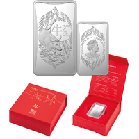 2021 $1 Lunar Year of the Ox 1/2oz Silver Frosted Ingot