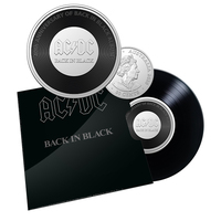 2020 20c AC/DC Back in Black Coloured UNC Coin