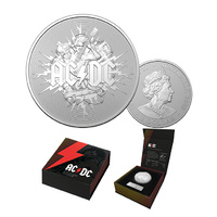 2021 $1 AC/DC Silver Frosted UNC Coin