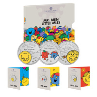 2021 £2 Mr.Men Little Miss Brilliant UNC Coloured all 3 Coins