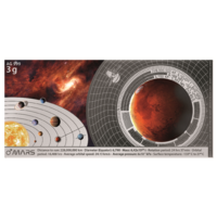 Planets of the Solar System - Mars 3g Silver Flat Bar