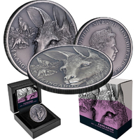 2021 $1 Kangaroo 1oz Silver Antiqued Coin