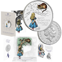 2021 £5 Alice's Adventures in Wonderland BUNC Coloured Coin